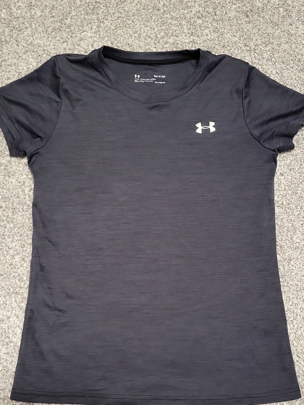 Under Armour Women's Charcoal Short-Sleeve Crew Tee with Silver Logo